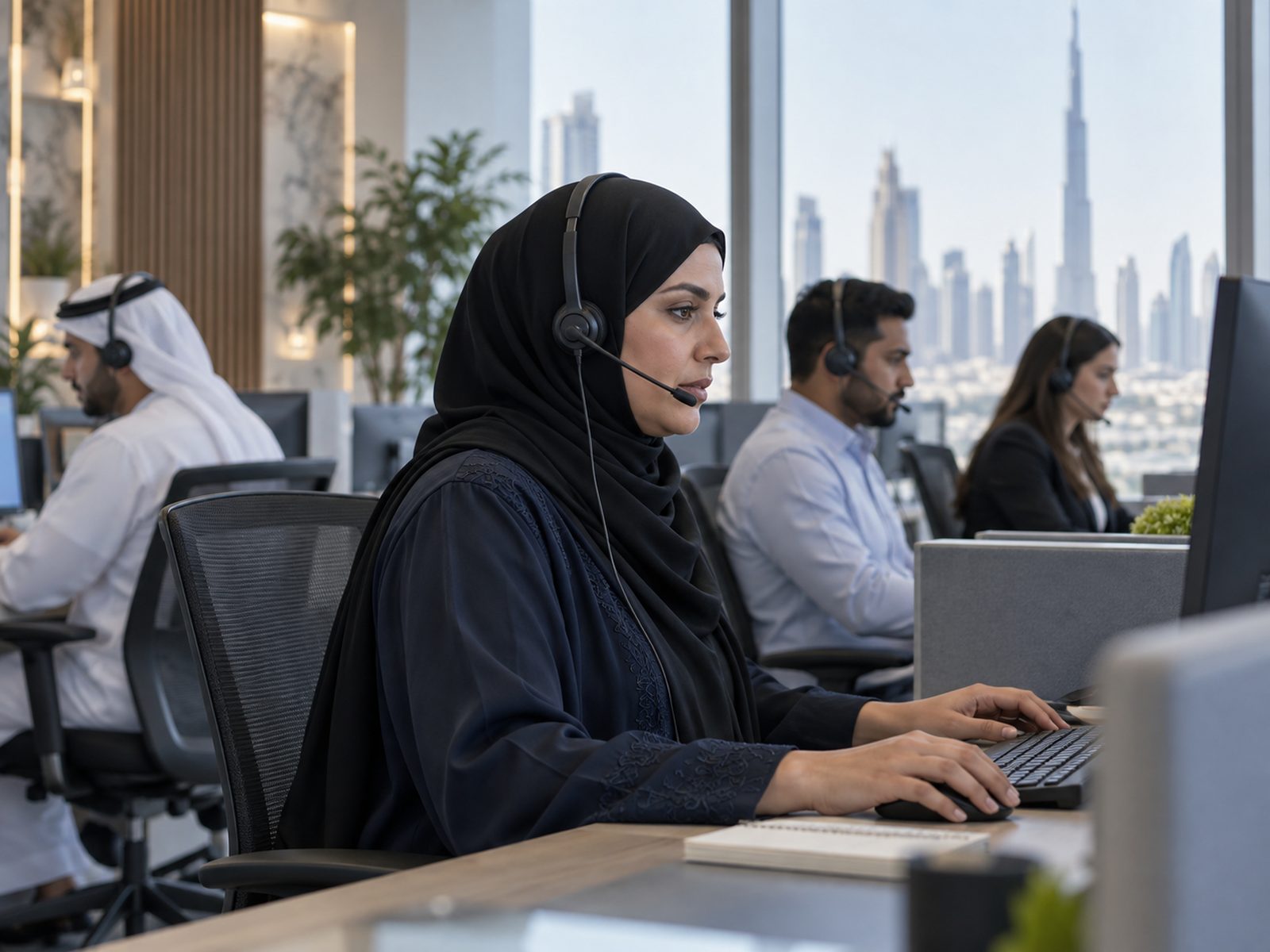 Customer support team in a retail operations centre